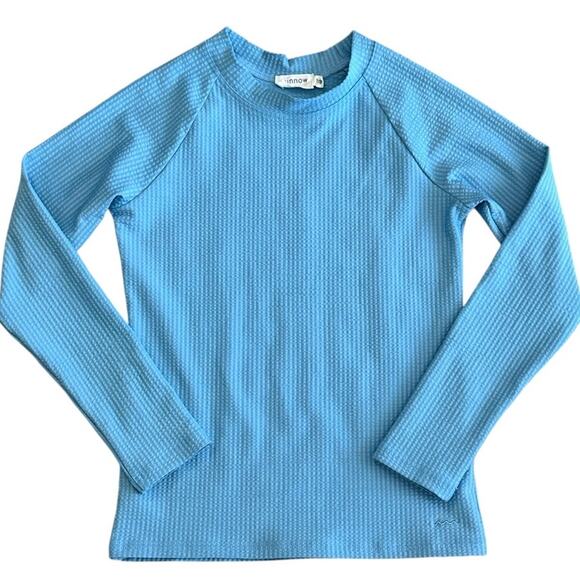 MINNOW Kids Blue Seersucker Rashguard 7/8 - Picture 1 of 4
